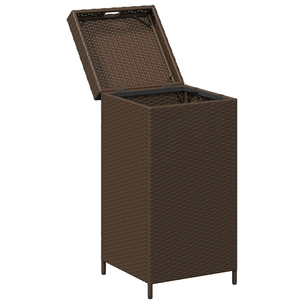 Produktbild för Utomhus soptunna Brun 40 x 40 x 80 cm konstrotting