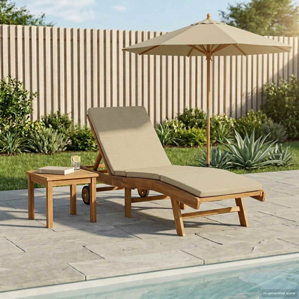 Produktbild för Solstol Brun och beige Polyester