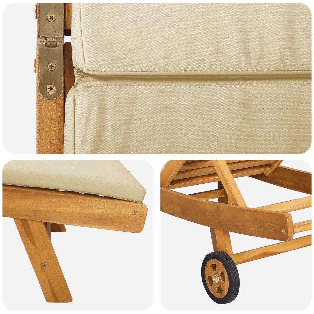 Produktbild för Solstol Brun och beige Polyester