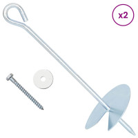 Produktbild för Jordankare 4 pcs Silver Ø10 x 30 cm Galvaniserat metall