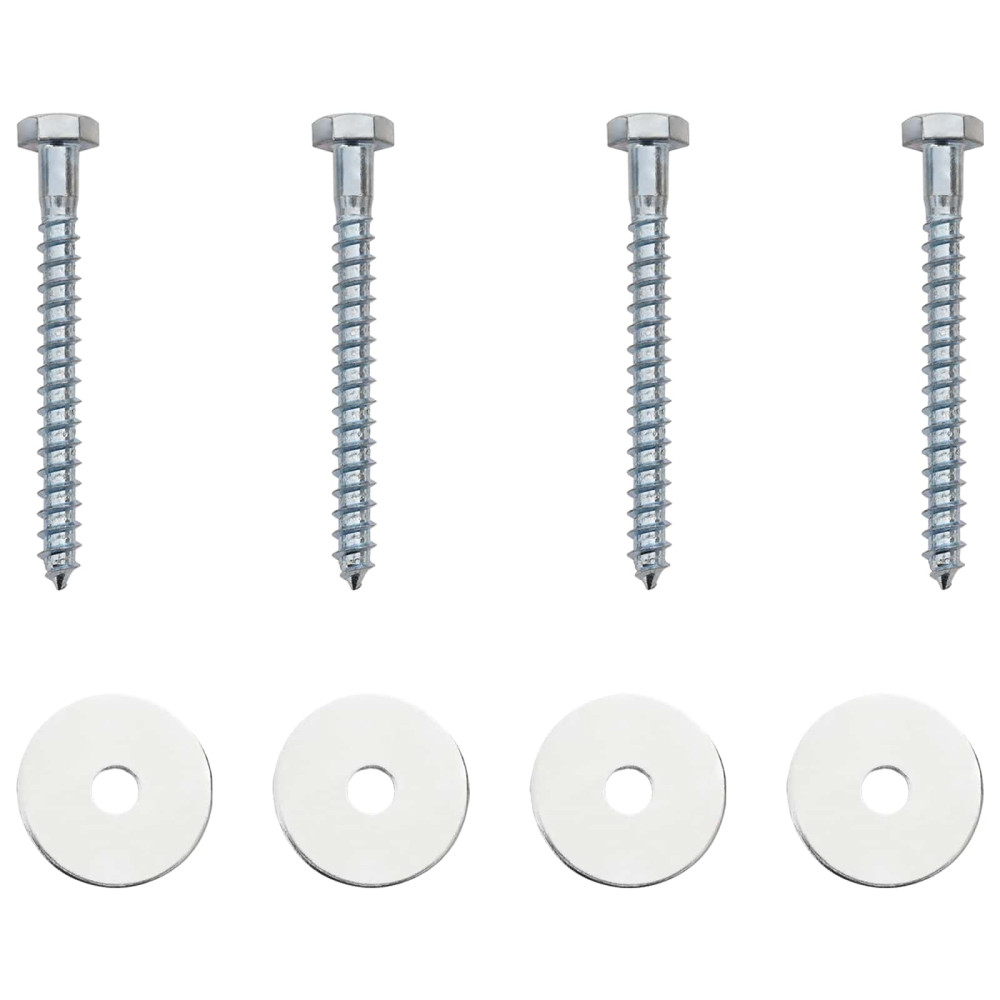 Produktbild för Jordankare 4 pcs Silver Ø10 x 30 cm Galvaniserat metall