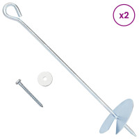 Produktbild för Jordankare 2 pcs Silver Ø10 x 40 cm Galvaniserat metall