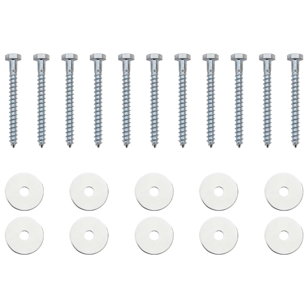 Produktbild för Jordankare 10 pcs Silver Ø10 x 40 cm Galvaniserat metall