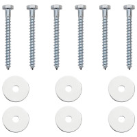 Produktbild för Jordankare 6 pcs Silver Ø10 x 50 cm Galvaniserat metall