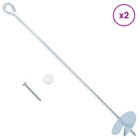 Produktbild för Jordankare 2 pcs Silver Ø10 x 60 cm Galvaniserat metall
