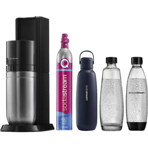 SodaStream DUO kolsyretillverkare titan + dubbelväggig metallflaska Fiz...