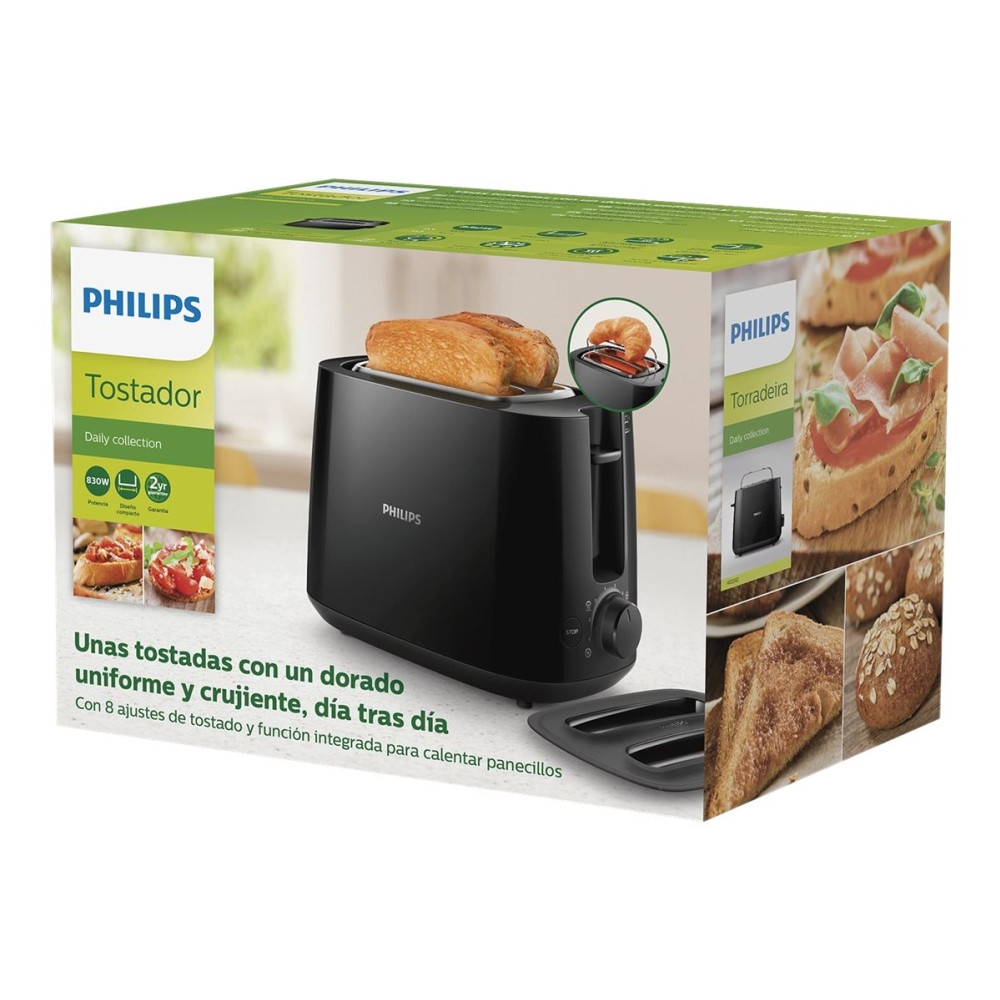 Produktbild för Philips Daily Collection HD2582 - brödrost - svart