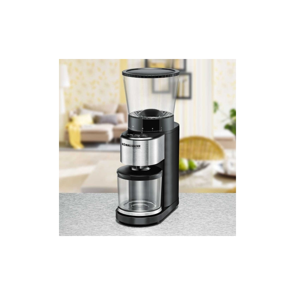 Produktbild för Rommelsbacher EKM 500 - kaffekvarn/köksvåg - svart / rostfritt stål