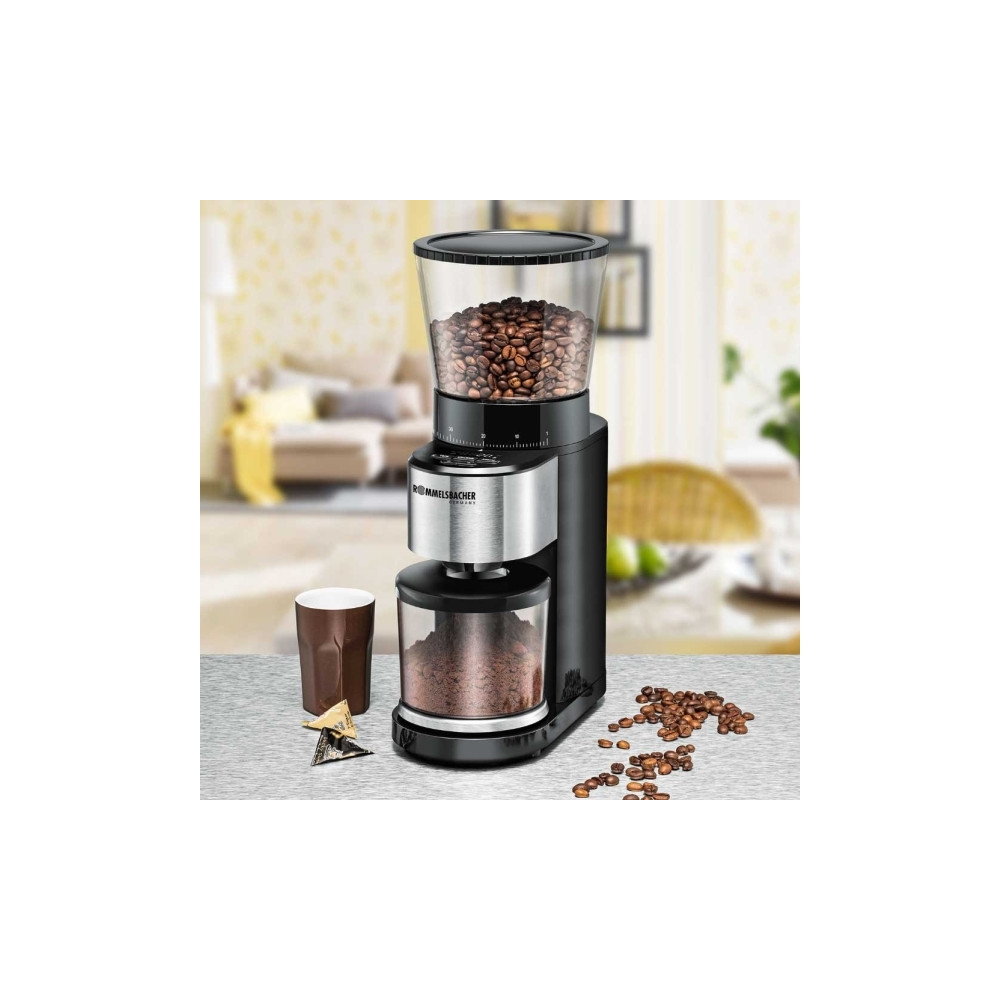Produktbild för Rommelsbacher EKM 500 - kaffekvarn/köksvåg - svart / rostfritt stål