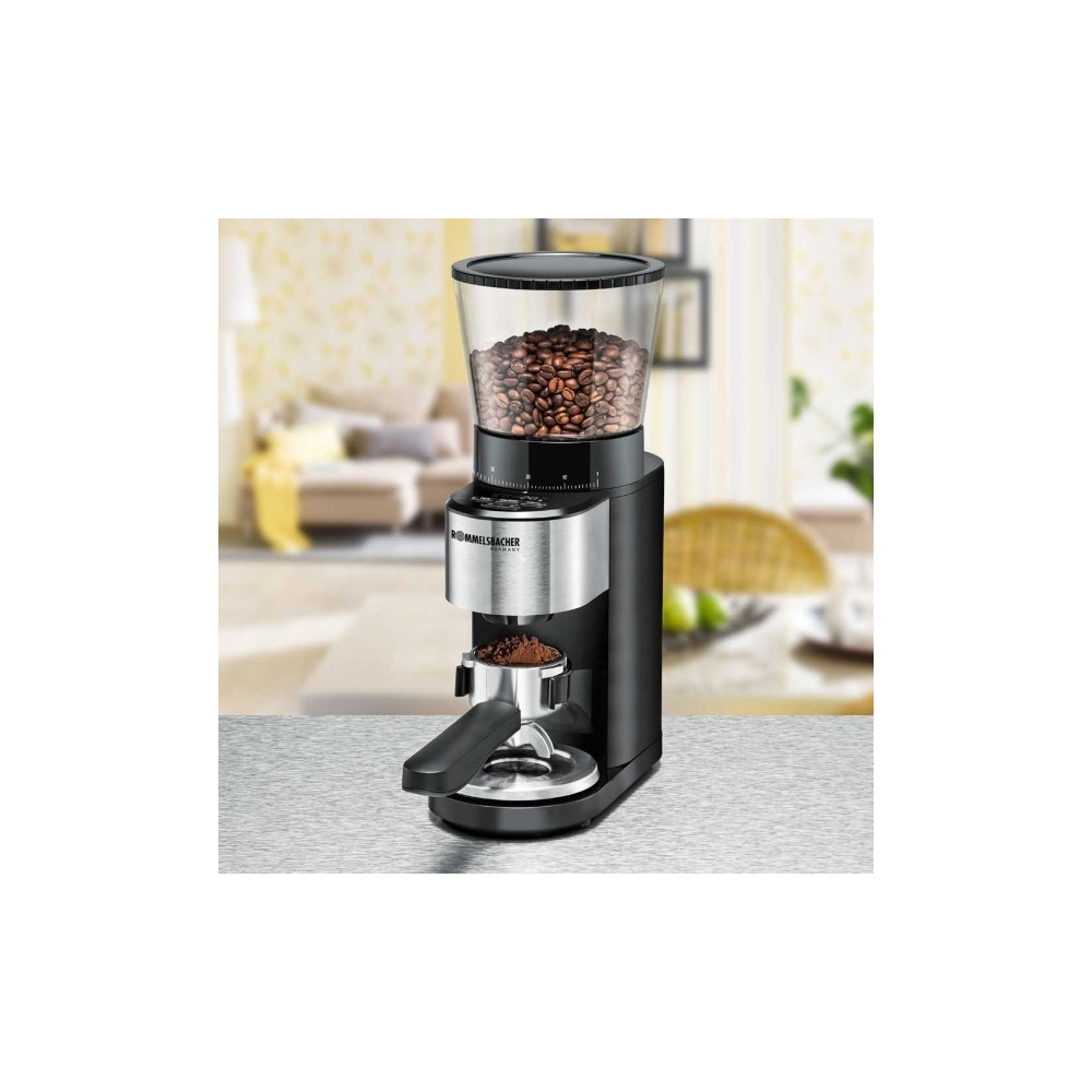 Produktbild för Rommelsbacher EKM 500 - kaffekvarn/köksvåg - svart / rostfritt stål
