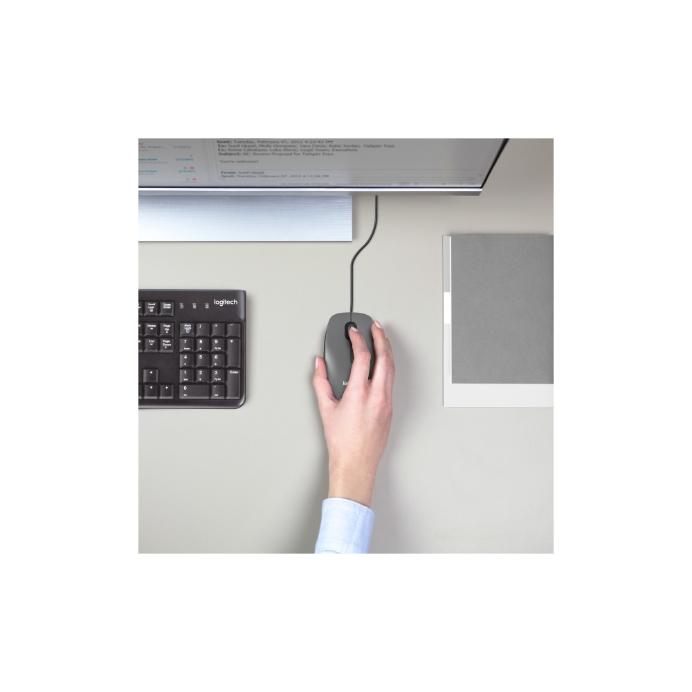 Produktbild för Logitech M100 - mus - fullstorlek - USB - svart