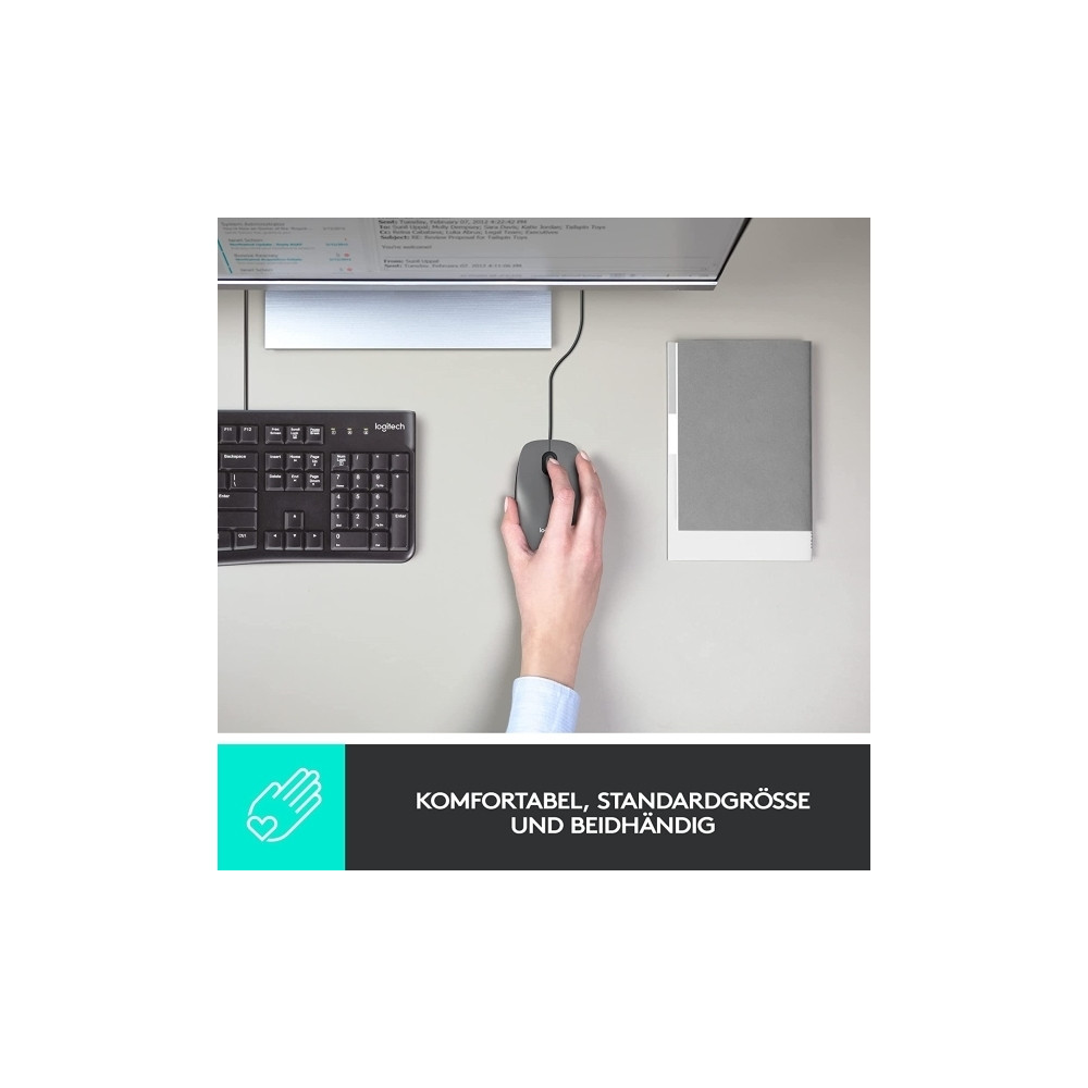 Produktbild för Logitech M100 - mus - fullstorlek - USB - svart