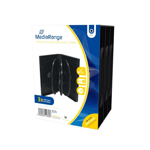 MediaRange MediaRange BOX35-8 optical disc case Jewel case 8 discs Blac...