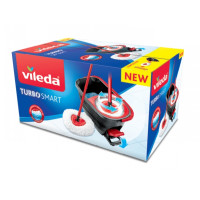 Produktbild för Vileda Turbo Smart, Mopp- och hinkset, Mikrofiber, Svart, Rö...
