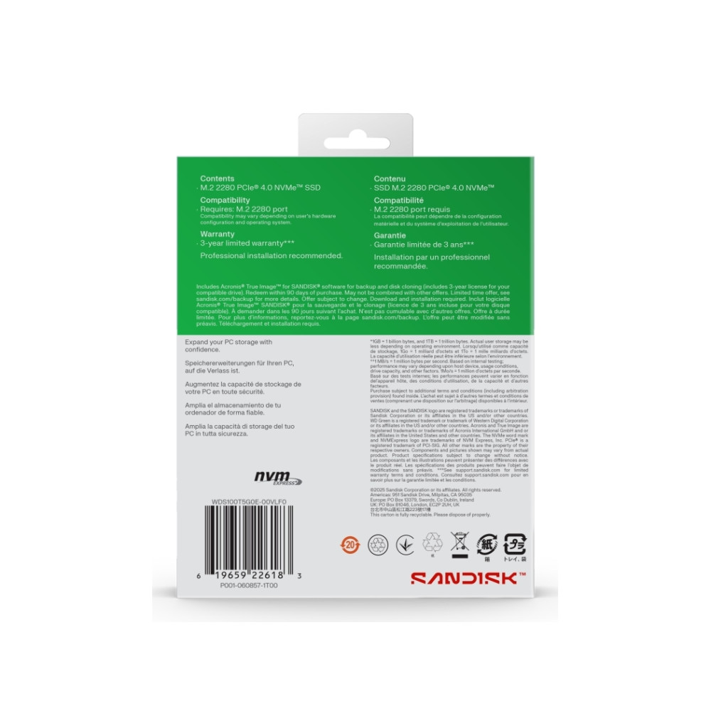 Produktbild för WD Green SN3000 WDS100T4G0E-00CPS0