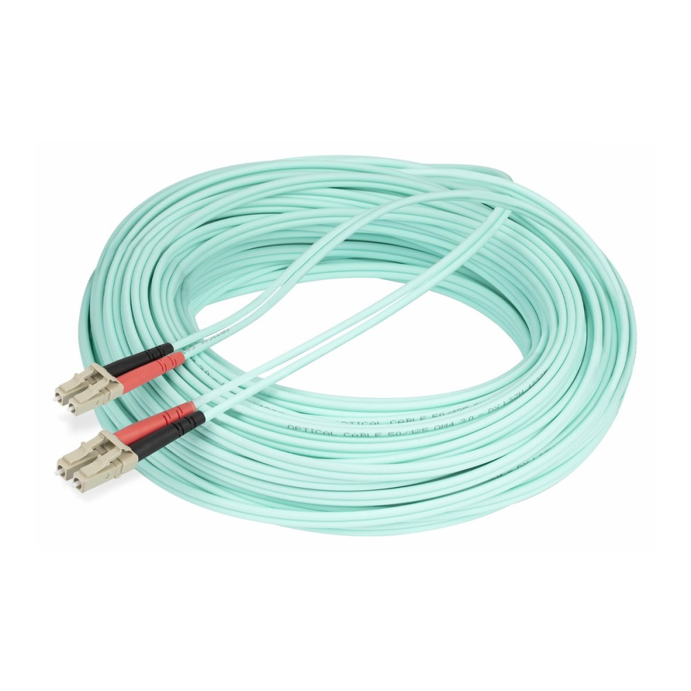 Produktbild för StarTech.com 25m (82ft) LC/UPC to LC/UPC OM4 Multimode Fiber Optic Cable, 50/125µm LOMMF/VCSEL Zipcord Fiber, 100G Networks, Low Insertion Loss, LSZH Fiber Patch Cord - patch-kabel - 25 m - 25 m - havsblå