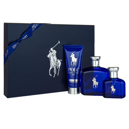 Ralph Lauren Giftset Ralph Lauren Polo Blue Edt 125ml + Edt 40ml + Body Wash 50ml + After Shave Gel 50ml