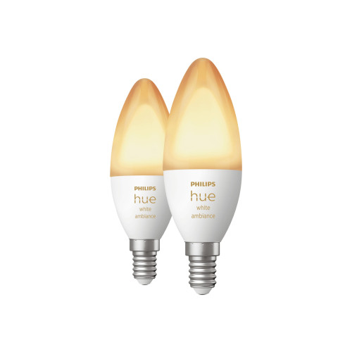 Philips Philips Hue White ambiance - LED-glödlampa - form: B39 - E14 - 4 W - varmt till kallt vitt ljus - 2200-6500 K (paket om 2)