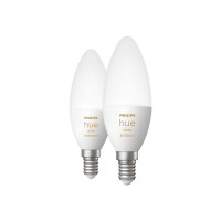 Produktbild för Philips Hue White ambiance - LED-glödlampa - form: B39 - E14 - 4 W - varmt till kallt vitt ljus - 2200-6500 K (paket om 2)