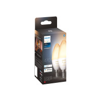 Produktbild för Philips Hue White ambiance - LED-glödlampa - form: B39 - E14 - 4 W - varmt till kallt vitt ljus - 2200-6500 K (paket om 2)