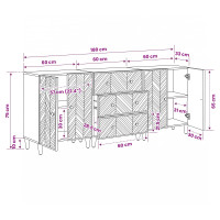 Produktbild för Förvaringsskåp 3 pcs Brun 60 x 33,5 x 75 cm Massivt mangoträ
