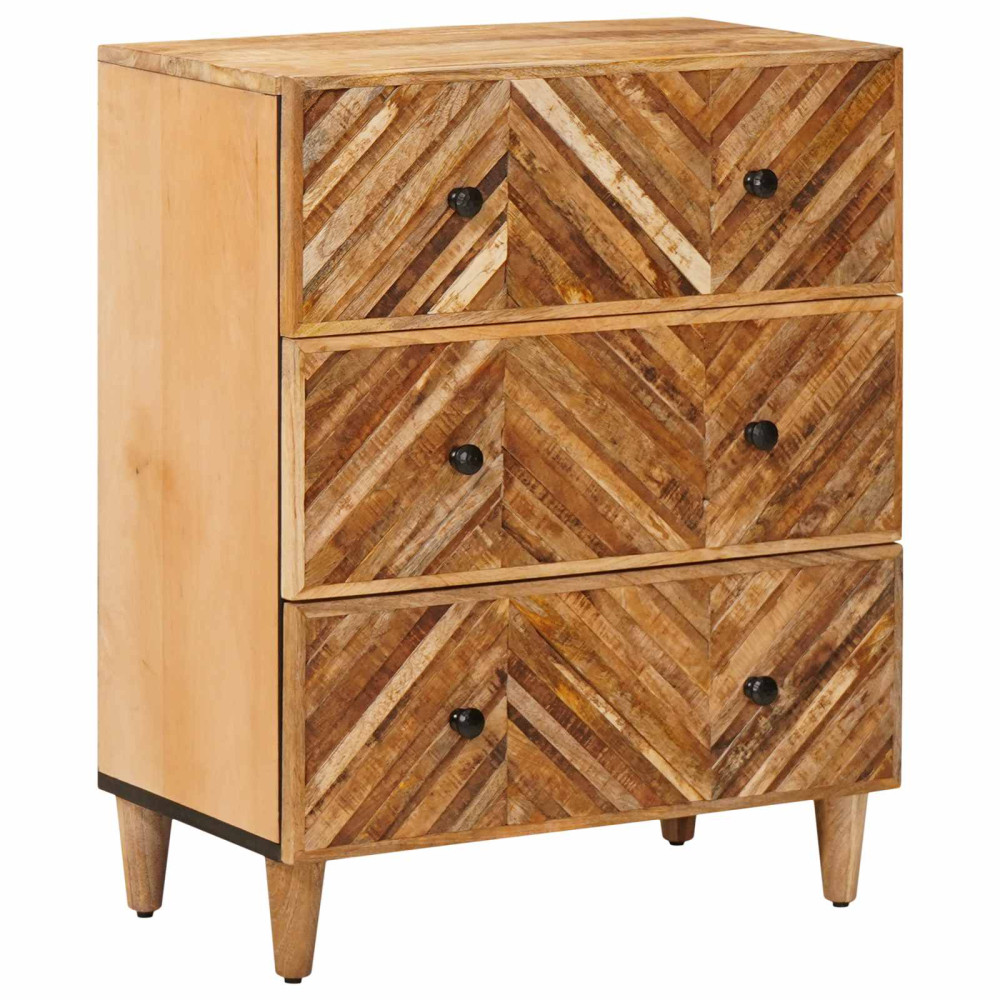 Produktbild för Förvaringsskåp 3 pcs Brun 60 x 33,5 x 75 cm Massivt mangoträ