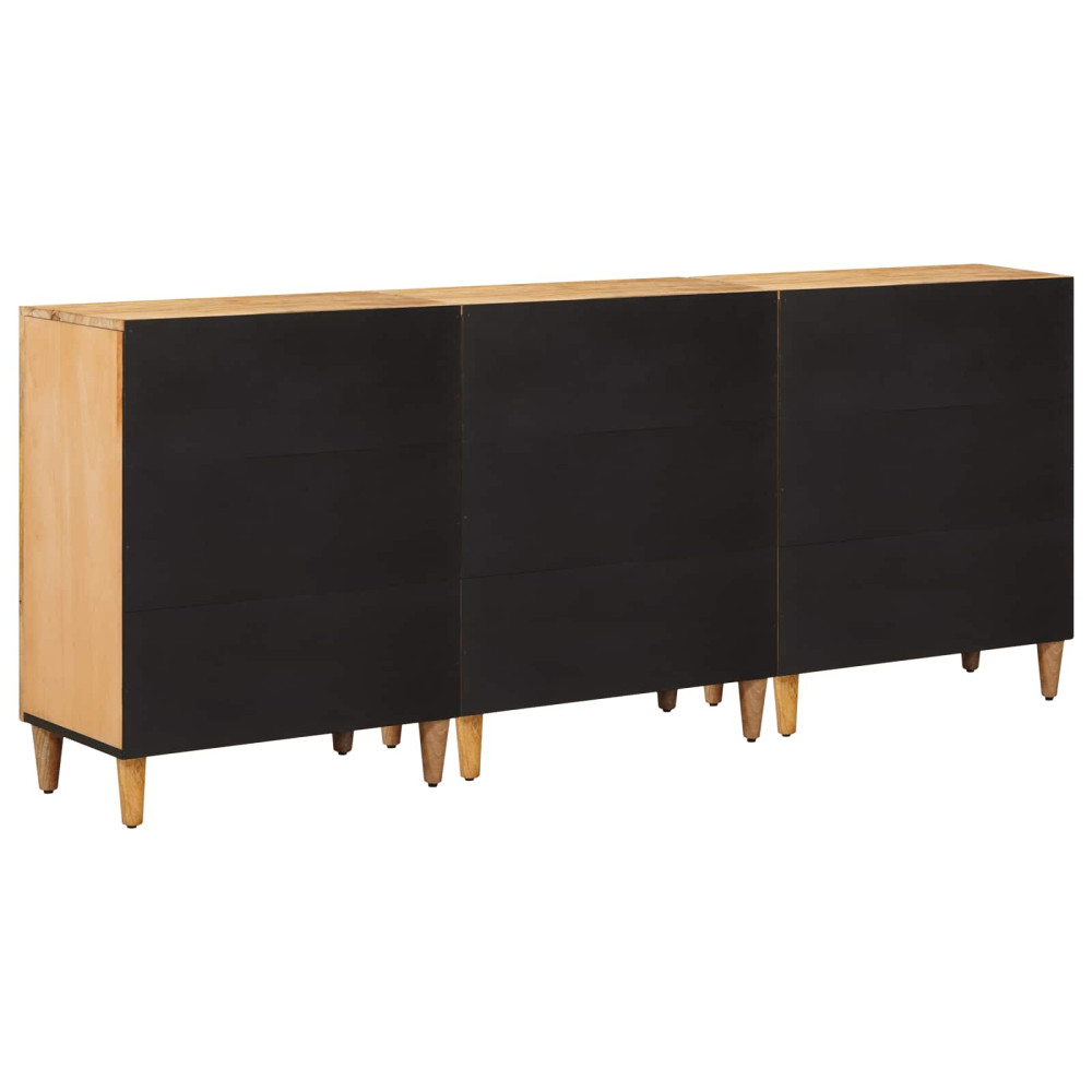 Produktbild för Förvaringsskåp 3 pcs Brun 60 x 33,5 x 75 cm Massivt mangoträ