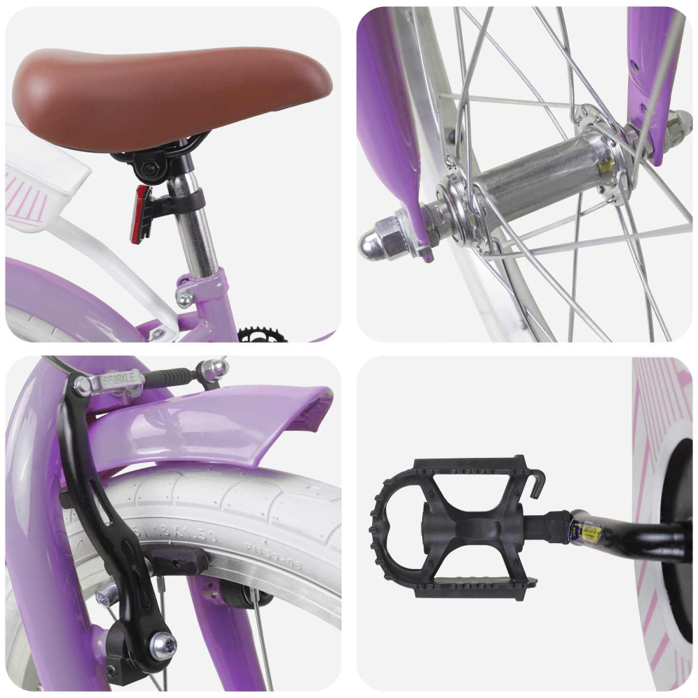 Produktbild för Barncykel 18 Tum för 5-7 år gamla Lila