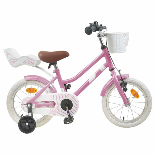 vidaXL Barncykel 16 Tum för 4-6 år gamla Ljusrosa