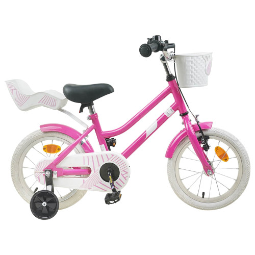 vidaXL Barncykel 16 Tum för 4-6 år gamla Mörkrosa