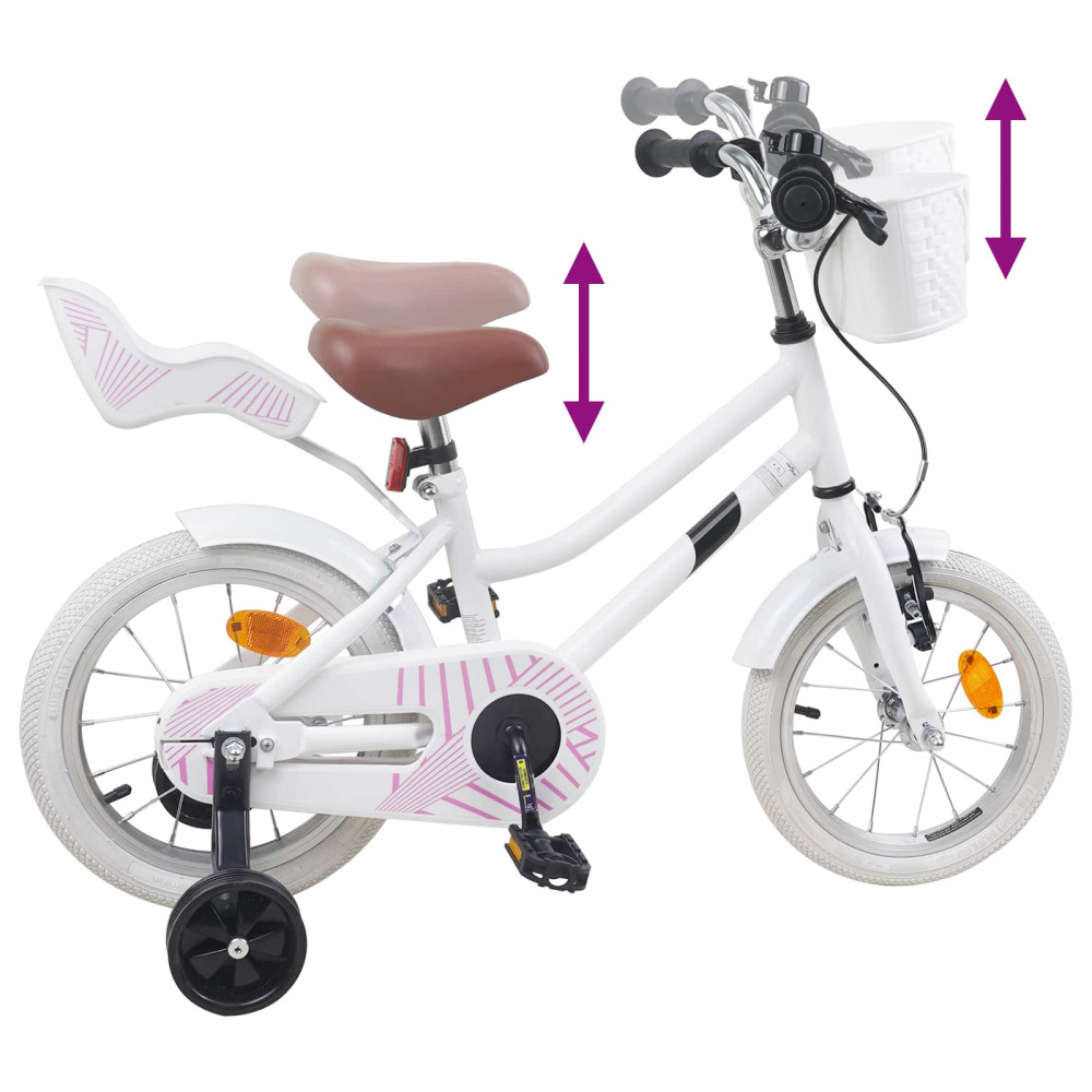 Produktbild för Barncykel 16 Tum för 4-6 år gamla Vit
