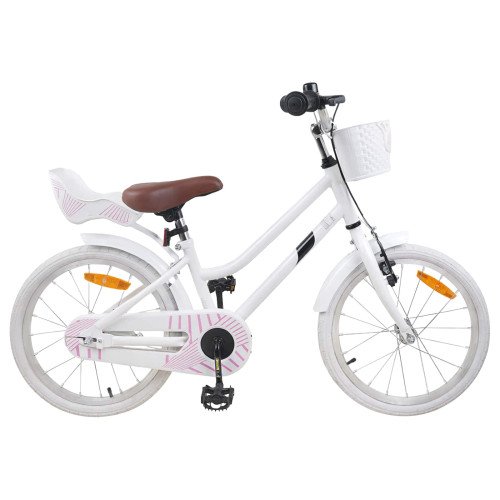 vidaXL Barncykel 18 Tum för 5-7 år gamla Vit