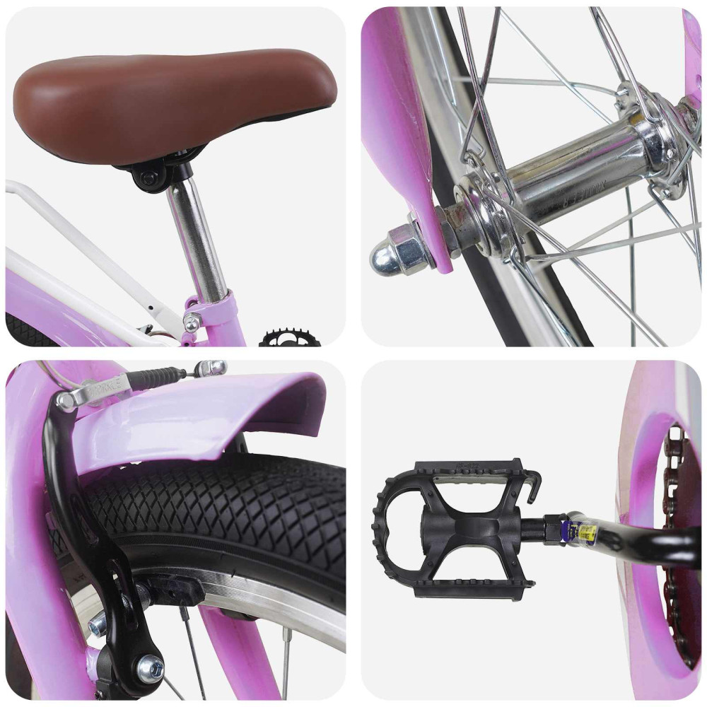 Produktbild för Barncykel 20 Tum för 6-11 år gamla Lila
