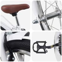 Produktbild för Barncykel 18 Tum för 5-7 år gamla Vit