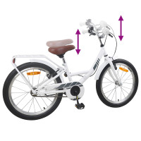 Produktbild för Barncykel 18 Tum för 5-7 år gamla Vit
