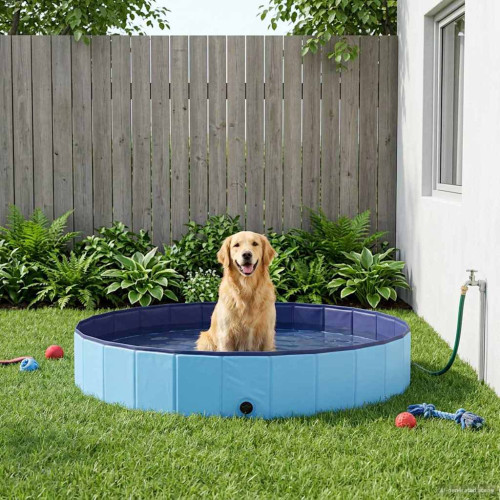 vidaXL Hundpool Blå Ø300 x 38 cm Tjock PVC