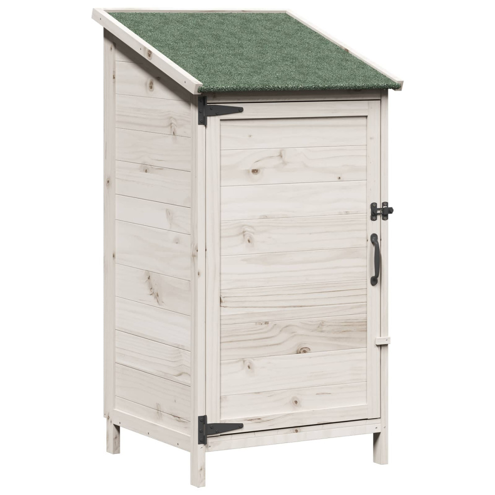 Produktbild för Trädgårdshus med tak Vit 59 x 56 x 113,5 cm Massivt Furu