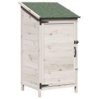 Produktbild för Trädgårdshus med tak Vit 59 x 56 x 113,5 cm Massivt Furu