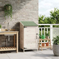 Produktbild för Trädgårdshus med tak Vit 59 x 56 x 113,5 cm Massivt Furu
