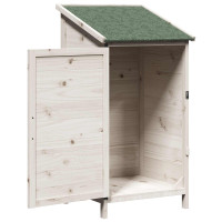Produktbild för Trädgårdshus med tak Vit 59 x 56 x 113,5 cm Massivt Furu