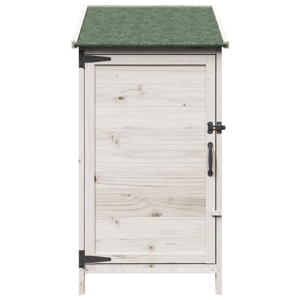 Produktbild för Trädgårdshus med tak Vit 59 x 56 x 113,5 cm Massivt Furu