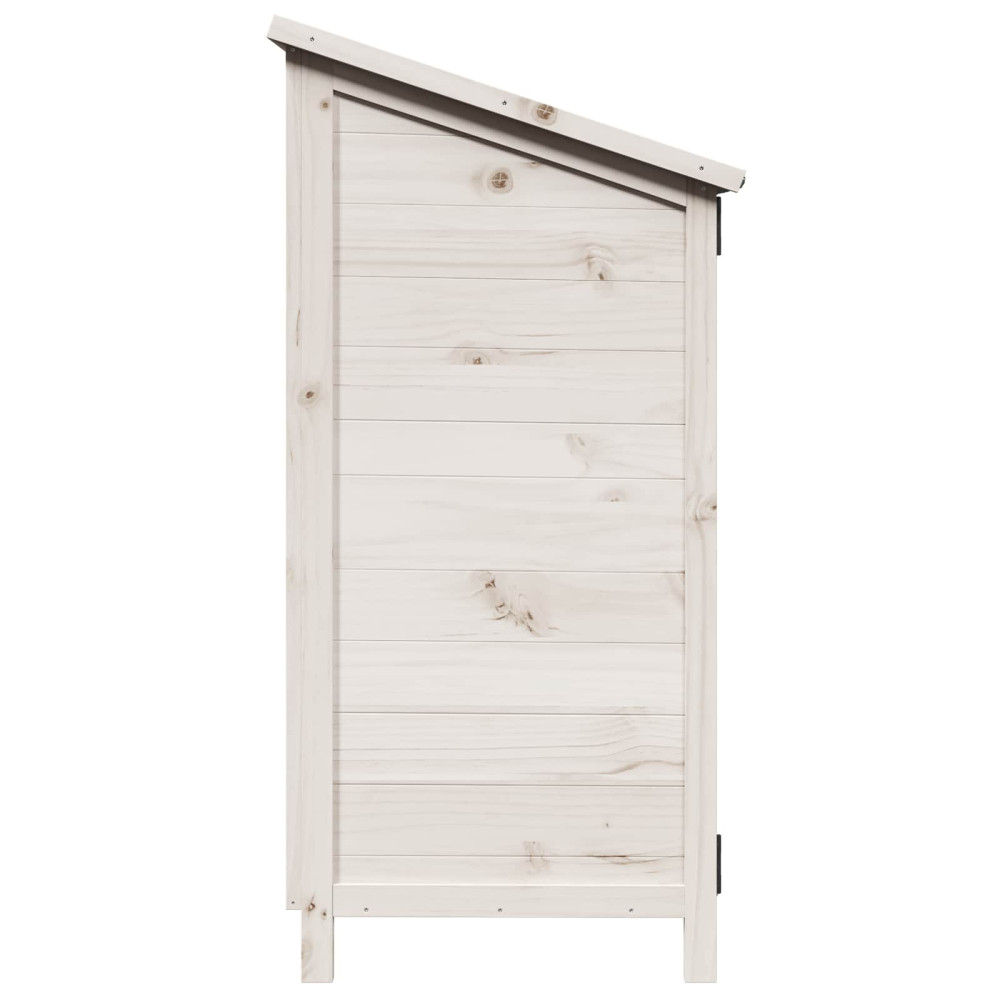 Produktbild för Trädgårdshus med tak Vit 59 x 56 x 113,5 cm Massivt Furu