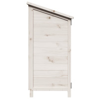 Produktbild för Trädgårdshus med tak Vit 59 x 56 x 113,5 cm Massivt Furu