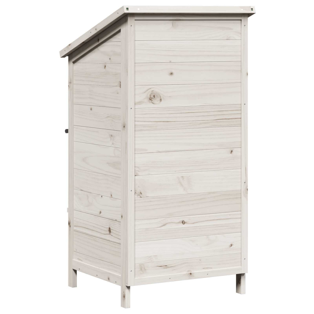 Produktbild för Trädgårdshus med tak Vit 59 x 56 x 113,5 cm Massivt Furu