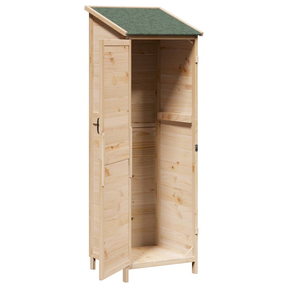 Produktbild för Trädgårdshus med tak Naturlig 59,5 x 56 x 176,5 cm Massivt Furu