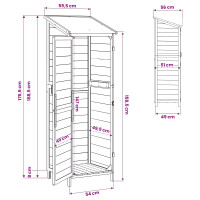 Produktbild för Trädgårdshus med tak Naturlig 59,5 x 56 x 176,5 cm Massivt Furu