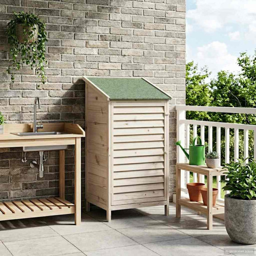 vidaXL Trädgårdshus Vit 59 x 56 x 113,5 cm Massivt Furu