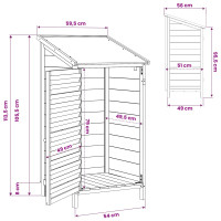 Produktbild för Trädgårdshus med tak Vit 59 x 56 x 113,5 cm Massivt Furu