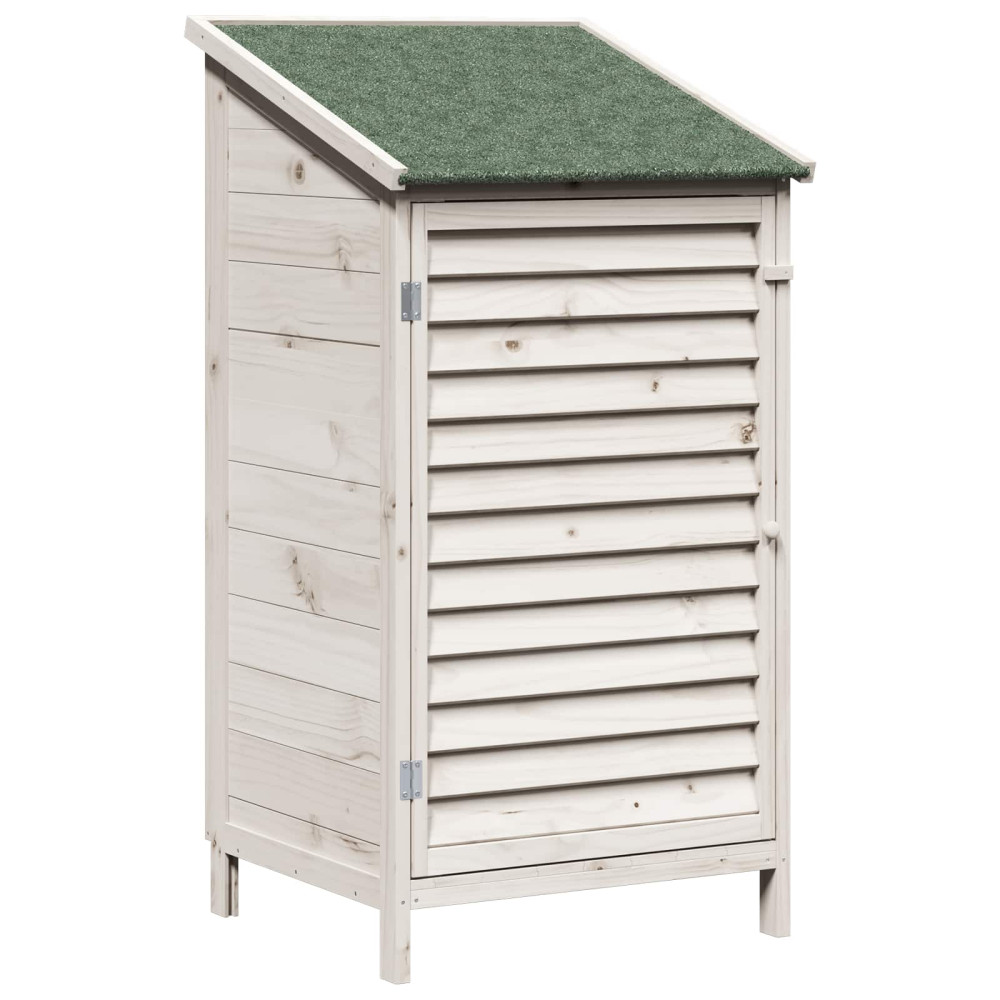 Produktbild för Trädgårdshus med tak Vit 59 x 56 x 113,5 cm Massivt Furu