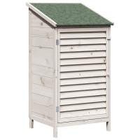 Produktbild för Trädgårdshus med tak Vit 59 x 56 x 113,5 cm Massivt Furu